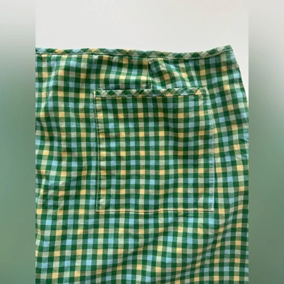 Abercrombie Kids Girls Plaid Skort Size 16 Y2K Preppy Gingham Green Yellow - Picture 7 of 7
